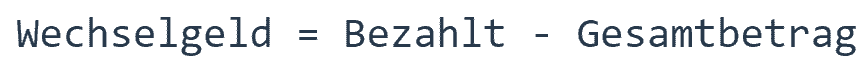 Wechselgeld-Rechner | Einfach Wechselgeld berechnen